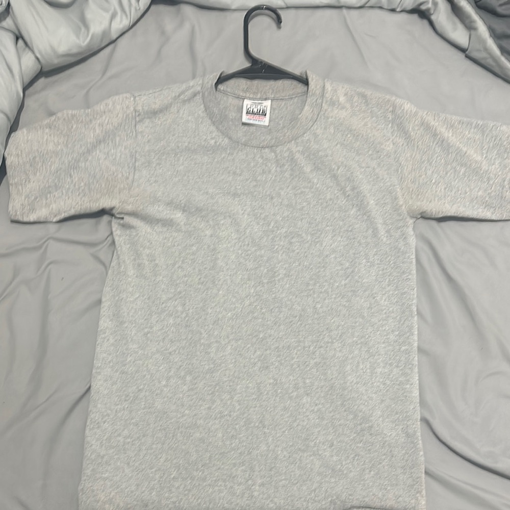 Gray Short Sleeve Tee with Classic Crew Neck